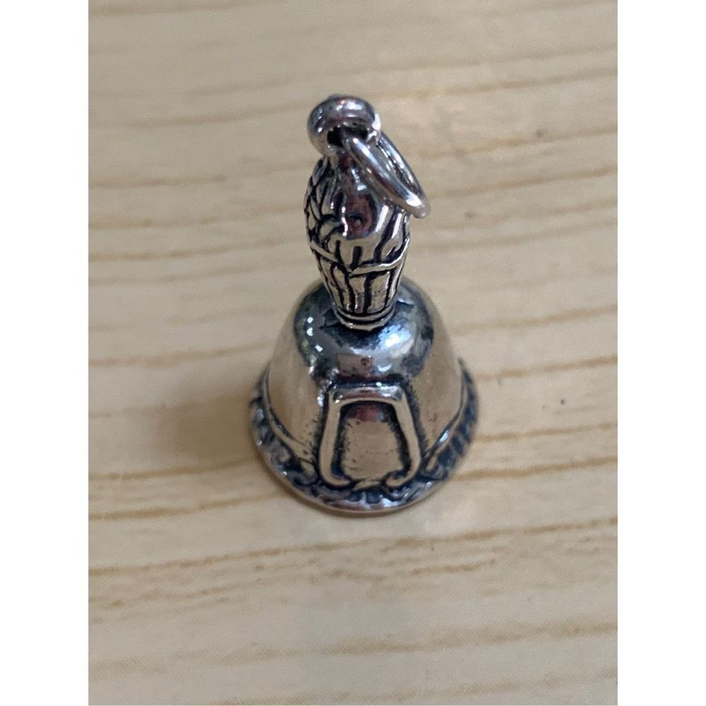 .925 Vintage Rare Hand Bell Sterling Silver Jewelry Charm #bell #rare